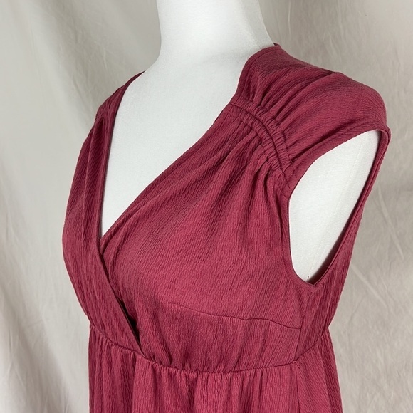 Isabel Maternity Pink Empire Waist Midi Dress - Picture 3 of 7